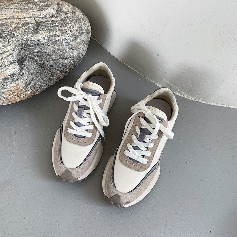 New Spring/Summer Genuine Leather Versatile Thick Sole Casual Sports Shoes for Women - 𝐃𝐔𝐕𝐋𝐀𝐒𝐇𝐎𝐏